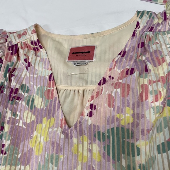 Kate Spade Floral Maxi Dress Ruffle Sleeves with Belt Women's 10 NWOT - Picture 9 of 10